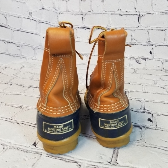 LL BEAN Boots blue rubber leather 6 - Picture 6 of 13
